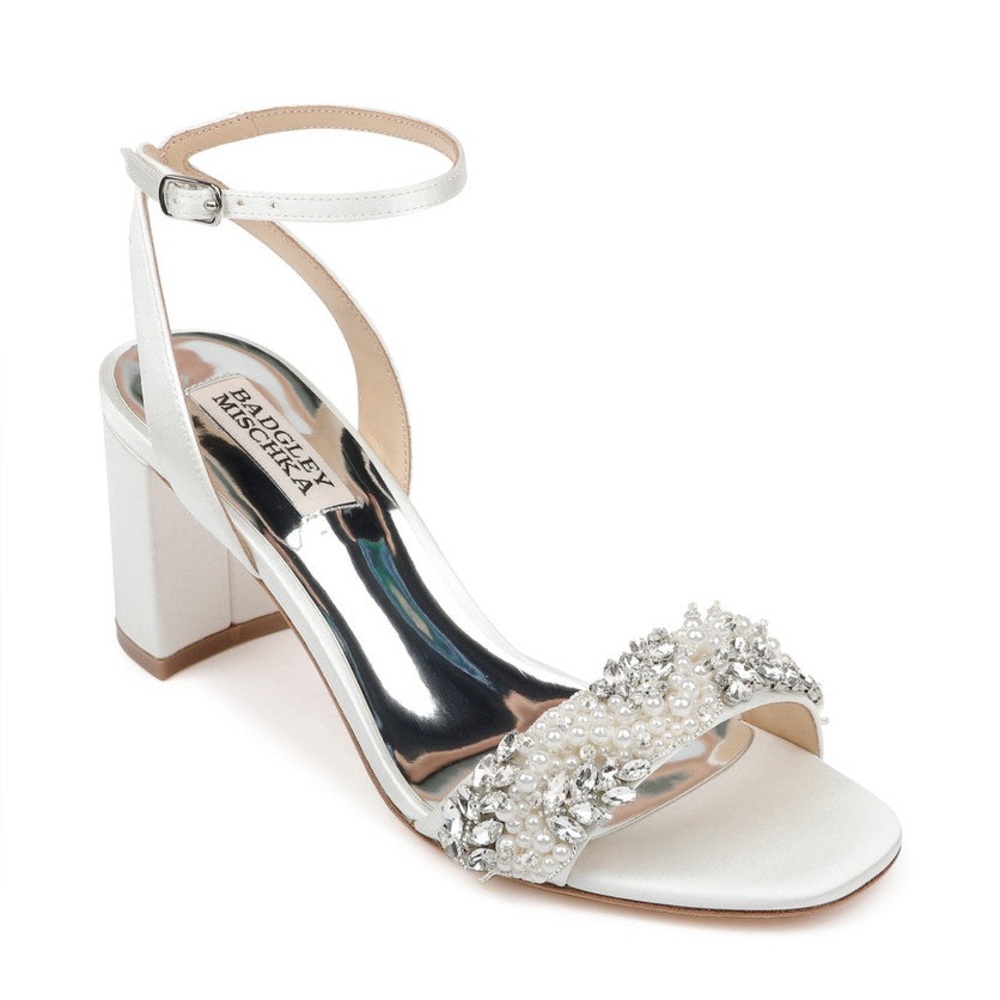 Badgley Mischka Clara Embellished Strap Evening Shoe MSRP $235